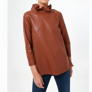 Tuckernuck Faux leather cognac top